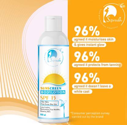 Sipradh Sunscreen - SPF 50 PA++ Vitamin C+E Super Bright Sunscreen bodylotion, SPF 15 PA++