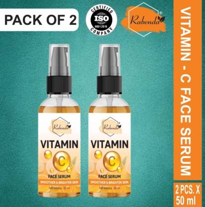 RABENDA Natural Vitamin C Face Serum For Skin Glowing & Brightening (50ml) Pack of 2