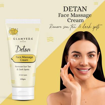 GLAMVEDA Detan Massage Cream For Reduce Sun Tan & Dark Spots