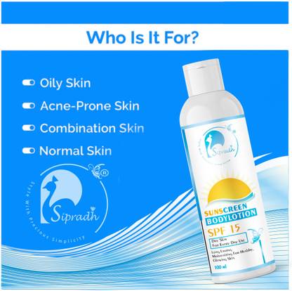 Sipradh Sunscreen - SPF 50 PA++ Vitamin C Daily Glow Sunscreen Body Lotion with Turmeric for Sun Protection