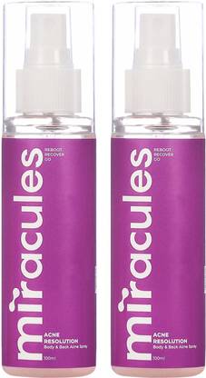 Miracules Acne Resolution Spray For Breakouts, Pimples on Shoulders, Bum & Back Each