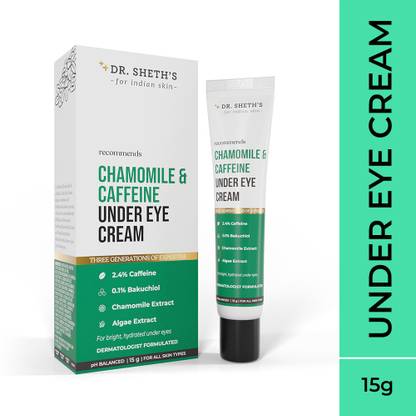 Dr. Sheth's Chamomile & Caffeine Under Eye Cream,Reduces Dark Circles, Fine Lines & Wrinkles