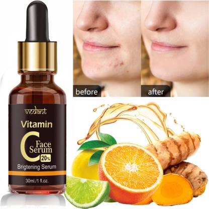 Vedant Organics Vitamin C Serum With Hyaluronic Acid & Papaya Ext For Skin Brightening
