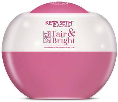 KEYA SETH AROMATHERAPY Fair & Bright Night Cream Overnight Repair Skin Whitening Brightening Nourishing Age Control Enriched with Essential Oil.