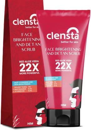 Clensta Face Brightening & Detan Scrub With 3% Walnut Shell | 50 ml | For Him