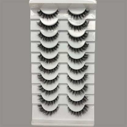 trandivo Hand Made False Eyelashes – Reusable for party makeup and Bridal(10 pair set)
