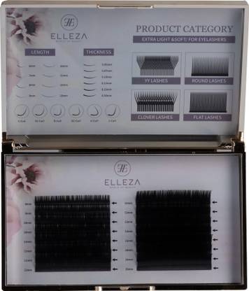 elleza EYELASH Classic Round C 0.07 Mixed Tray Volume Lash Extensions (11MM 12 LINES)