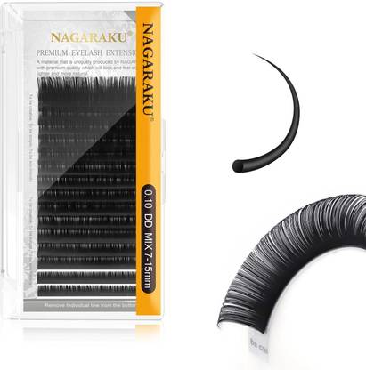Nagaraku Eyelash Extensions Individual Lashes 0.10mm Curl DD 7-15mm Classic Mix Tray Lash