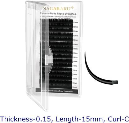 Nagaraku 0.15mm Matte Flat Ellipse Eyelashes Maquiagem Split Tips Ellipse Shaped Lashes