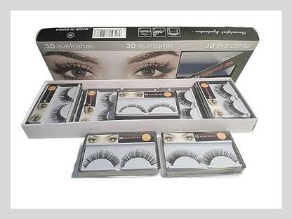 LOBE MIRACLE 10 Pair of 3D Lashes, Eyelash Extensions, Glue-based , Natural Look Reusable