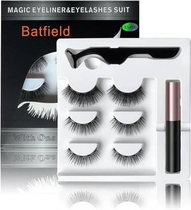 batfield 6PCS Magnetic False Eyelashes, Reusable Fake Eyelashes , Natural False Eyelashes