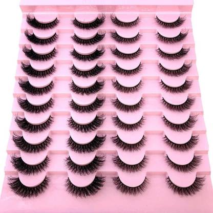 Bombay Vanity 20 Pair Reusable Natural Look 3D False Eyelashes For Party & Bridal Makeup H24