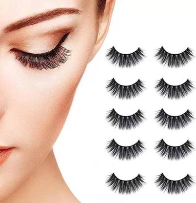 Hidden Beauty 3D False Eyelashes Combo (Pack of 5)