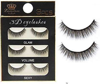 Morbee 3 Pairs Black Handmade Natural 3D Thick Long False Eyelashes 3a