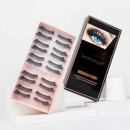 ShopCircuit Natural Light Weight Reusable 3d Eyelashes Pack of 10 Pairs