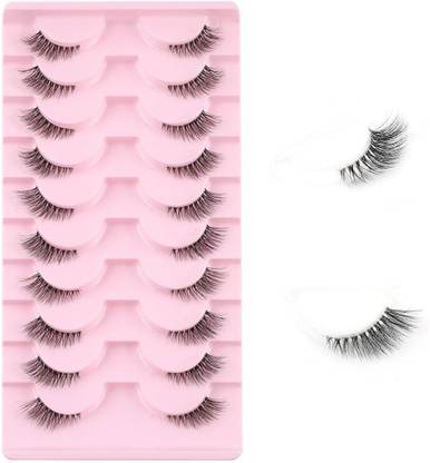 maycreate Half Lashes Fluffy Wispy Cat Eye Lashes 3/4 Lashes Natural Look Eyelashes