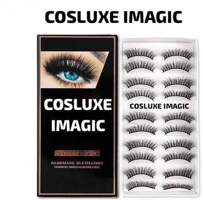 COSLUXE IMAGIC PROfessional Synthetic Fibers False Eyelashes,Natural & soft 100% Handmade -08
