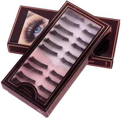 ZehrVibe 100% Handmade 3D Eyelashes Pack 10 Pairs (pack of 1)