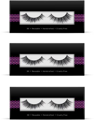 Elecsera Soft Natural 3D Thick Long False Eyelashes Pack of 3