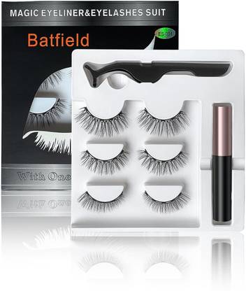 batfield 6PCS Magnetic False Eyelashes, Reusable Fake Eyelashes , Natural False Eyelashes