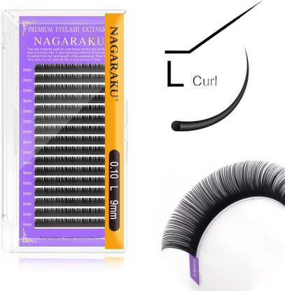 Nagaraku Individual False Lashes Classic Eyelash Extensions 16 Rows 0.10mm Curl-L 9mm