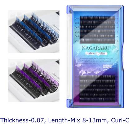 Nagaraku Ombre Color Purple blue Gradient Individual eyelashes 0.07C eyelash extensions