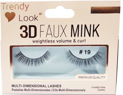 Trendy Look 3D Faux Mink Weightless & Curl False Eye Lashes - No 19
