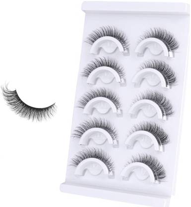 HASTHIP Self Adhesive Eyelashes 5 Pair Reusable Natural Cat Eye Lashes No Glue Needed