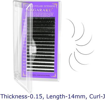 Nagaraku Individual Premium Classic Matte Synthetic 16 Rows Eyelash Extensions - Curl J