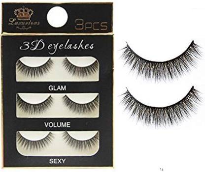 Morbee 3 Pairs Black Handmade Natural 3D Thick Long False Eyelashes 1a