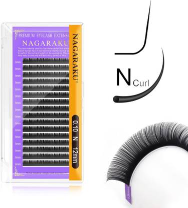 Nagaraku Individual False Lashes Classic Eyelash Extensions 16 Rows 0.10mm Curl-N 12mm