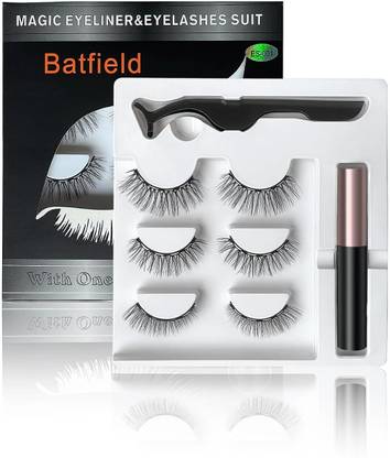 batfield 6PCS Magnetic False Eyelashes, Reusable Fake Eyelashes , Natural False Eyelashes