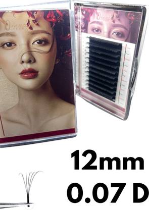 Bid Eyelashes extensions multiple volume, 12 mm 0.07 D curl