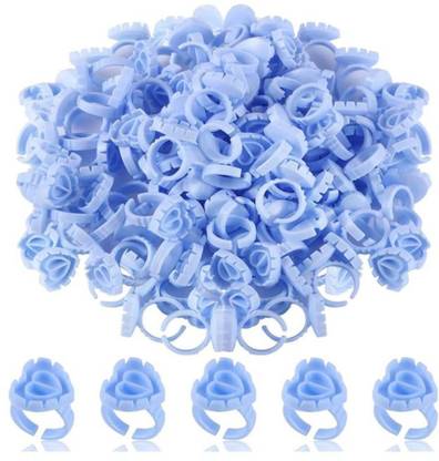 luscious glances Eyelash Glue Rings for Eyelash Extensions, Heart Shape Glue Rings 100pcs/Pack