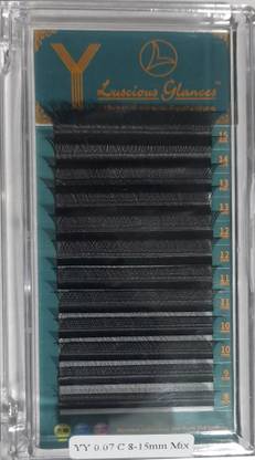 luscious glances Mix Length Russian Volume YY Lashes box C Curl Mix Length Tray(0.07)