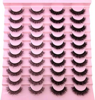 Bombay Vanity 20 Pair Reusable Natural Look 3D False Eyelashes For Party & Bridal Makeup H25