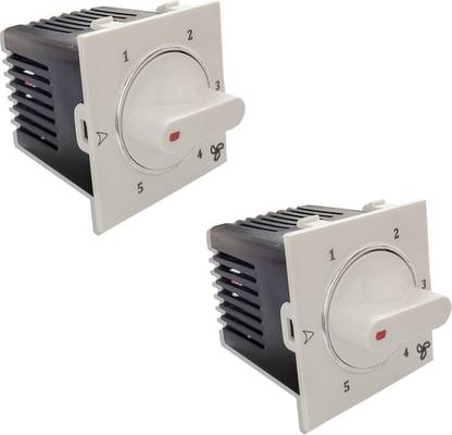 ASHIRWAD SOCKET MODULAR FANCY 5 STEP - 2 PCS HUM FREE FAN REGULATOR Step-Type Button Regulator