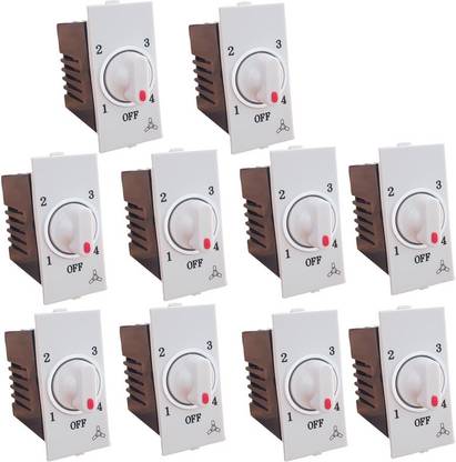 ASHIRWAD SWITCH MODULAR FAN REGULAR 4 STEP PACK OF 10 Step-Type Button Regulator