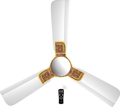 INNO ONE Elegant Golden Wood ER03, BLDC Ceiling Fan, 27W, 65% energy saving with 3 Year Warranty BLDC Motor with Remote 1200 mm Ceiling Fan