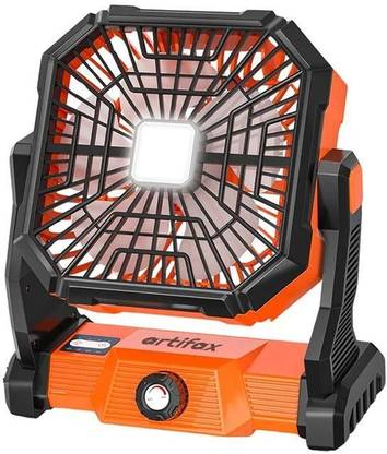 Artifax Rechargeable Camping Fan with LED Light & 10000mAh Power Bank with 1 Year Warranty Ultra High Speed Table Fan
