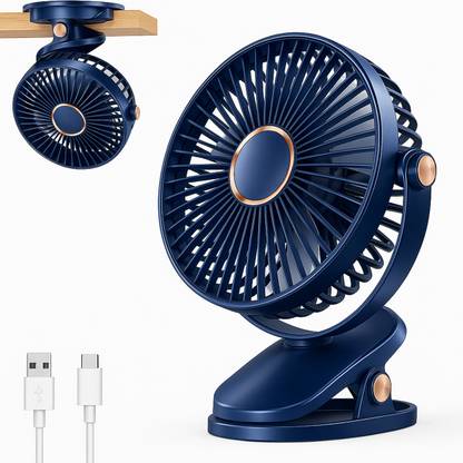 ZUVUZU High Speed Rechargeable Table Fan, For Home, Office, Kitchen with 1 Year Warranty Ultra High Speed 110 mm Table Fan
