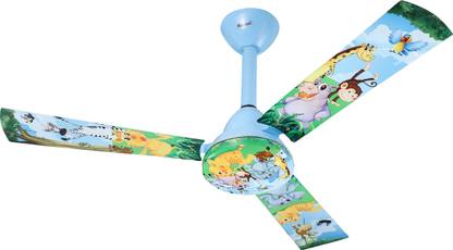Relaxo Kids Cartoon Themed 100% Copper Winding 1 Star 1200 mm 3 Blade Ceiling Fan