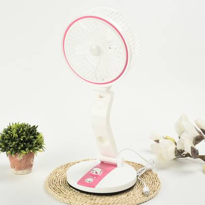 Sampri Rechargeable Folding Fan with LED light Fan, USB Fan, Led Light (Multicolor) Multifunction Foldable Folding Rechargeable Fan With Powerful LED Light Rechargeable Fan