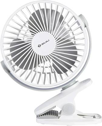 BAJAJ PYGMY MINI FAN BLUE 110 mm 3 Blade Table Fan, White with 2 Year Warranty Ultra High Speed 110 mm Table Fan