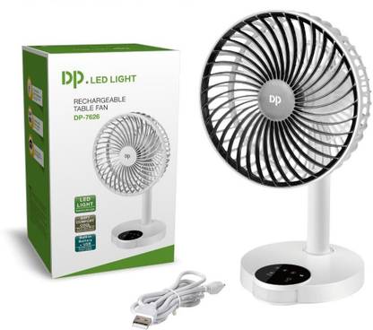Dp 7626 (RECHARGEABLE TABLE FAN) 4000mAh, With LED Night Light 7626 USB Fan