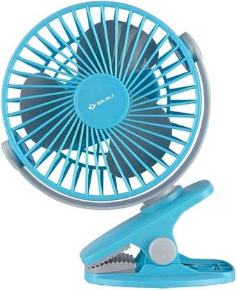 BAJAJ Mini USB Rechargeable Multi Clip with 12 Months Warranty Silent Operation 110 mm Table Fan