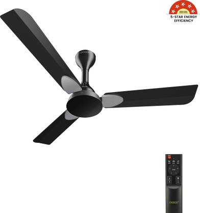 oceco Classic Matt Black with 3 Year Warranty BLDC Motor with Remote 1200 mm Ceiling Fan