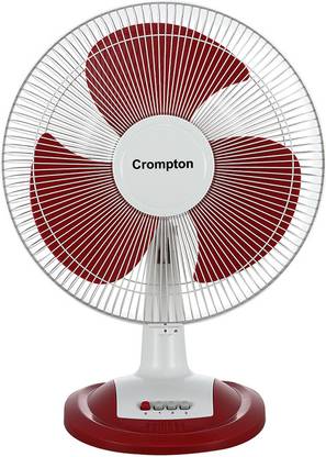 Crompton TF HISPEED GALE CLASSIC 16" White Red 400 mm 3 Blade Table Fan