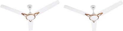 USHA racer chrome pack of 2 1200 mm 3 Blade Ceiling Fan