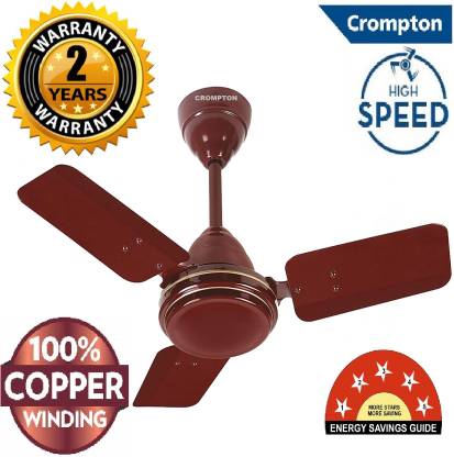 Crompton CROMPTON SUREBREEZE 100% COPPER ULTRA HIGH SPEED 360 RPM LONG LASTING 600 mm Ultra High Speed 3 Blade Ceiling Fan